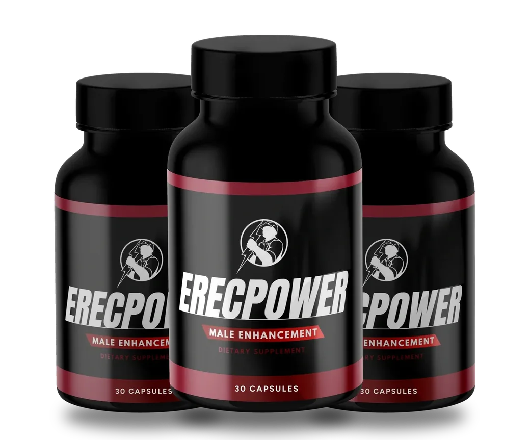 ErecPower 3 bottles, front labels showing 30 capsules a bottle