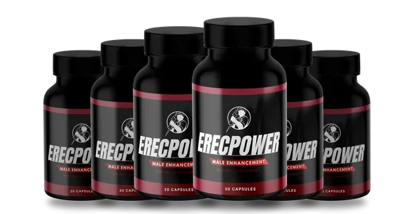 ErecPower 6 bottles, front labels showing 30 capsules a bottle